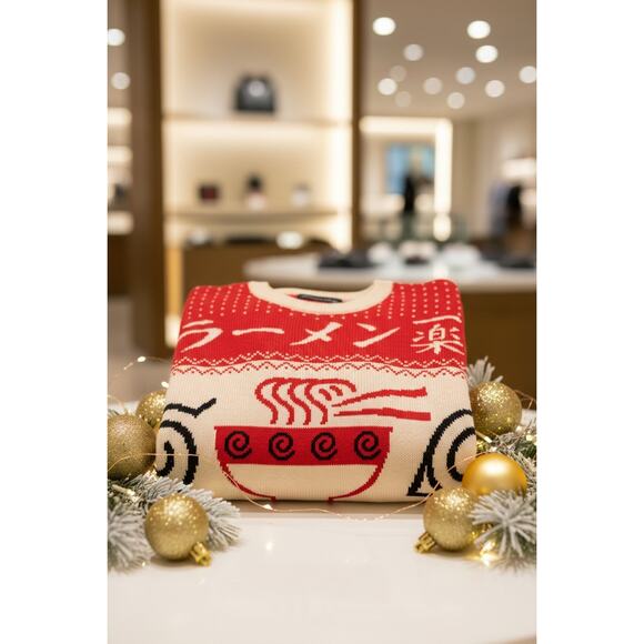 Naruto Ichiraku Ramen Sweater M/L/XL Ripple Junction Red Cream NWOT - Picture 5 of 9